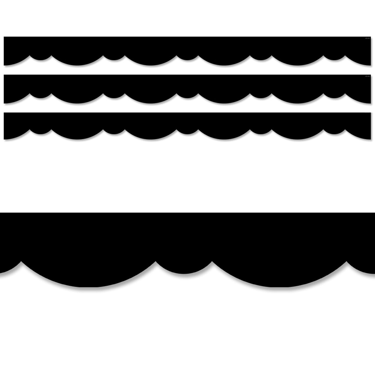 Core Décor Black Stylish Scallops EZ Border, 48 Feet Per Pack, 3 Packs